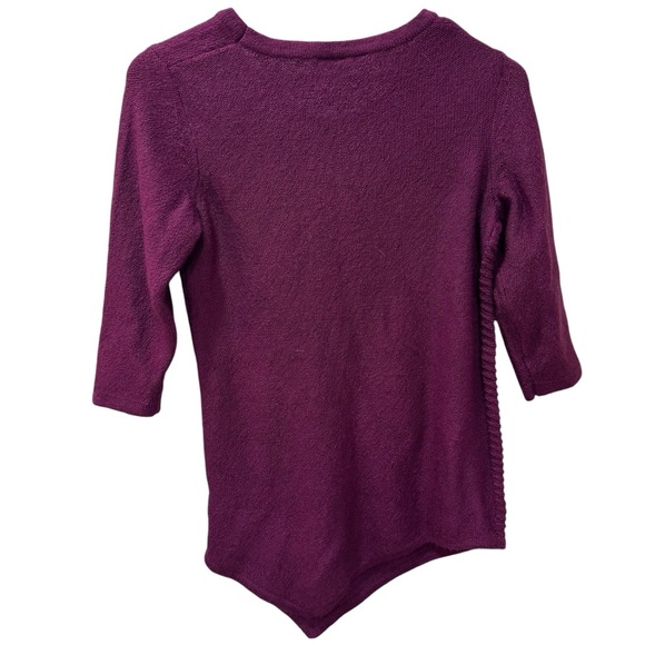 Cleo plum purple Knit Sweater size small quarter length sleeves. - Picture 2 of 4